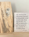 woman in striated oak