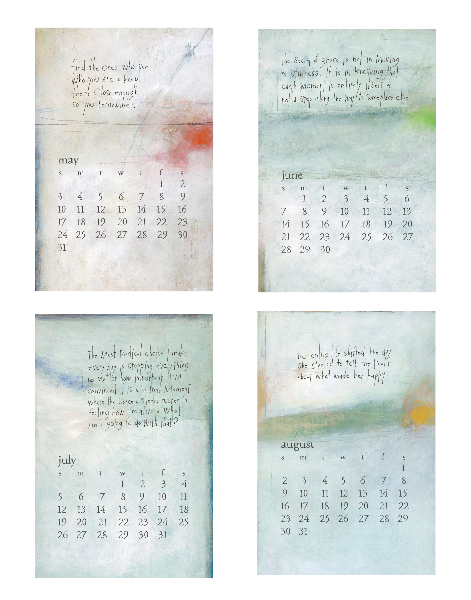 2026 bird & brush desk calendar