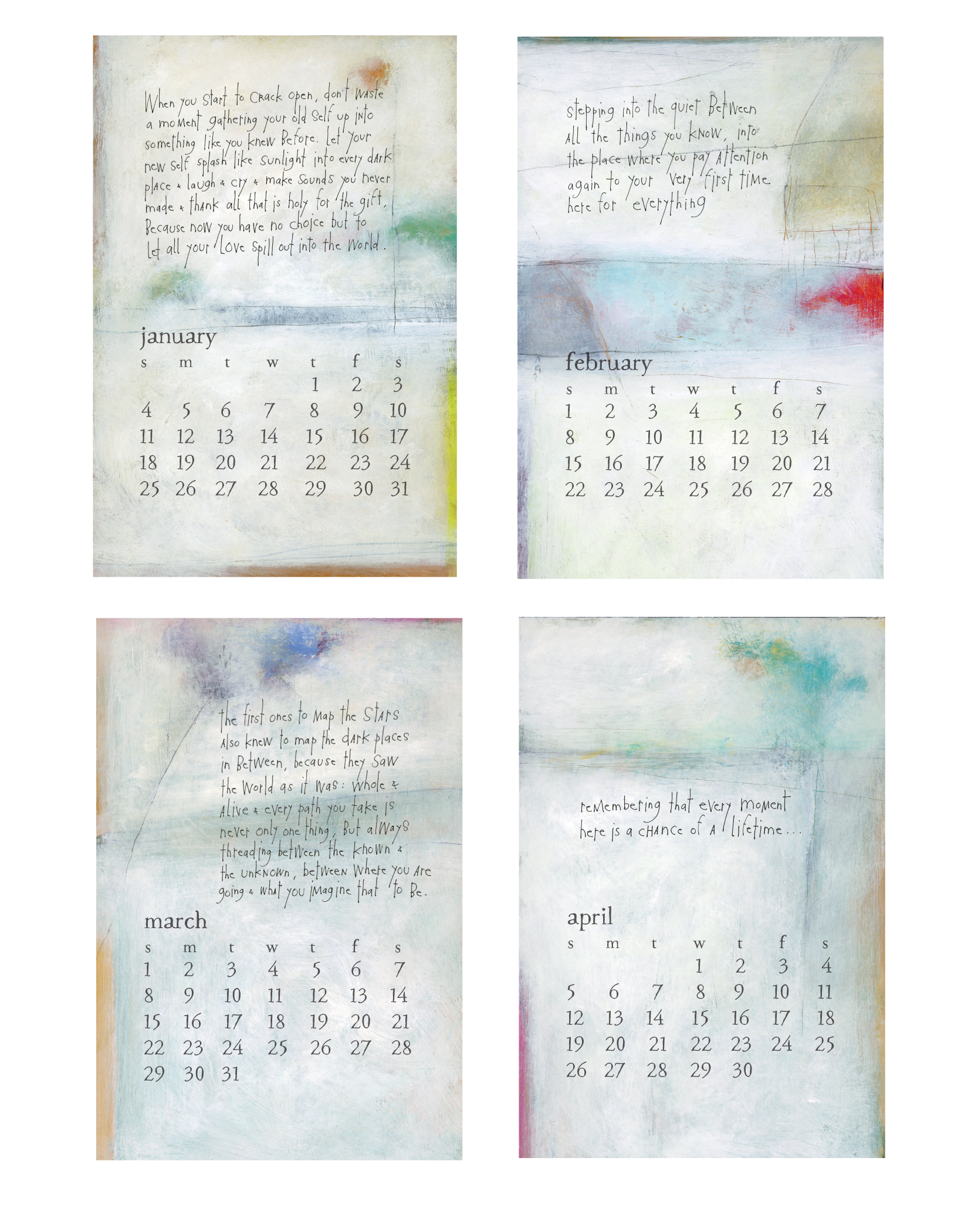 2026 bird & brush desk calendar