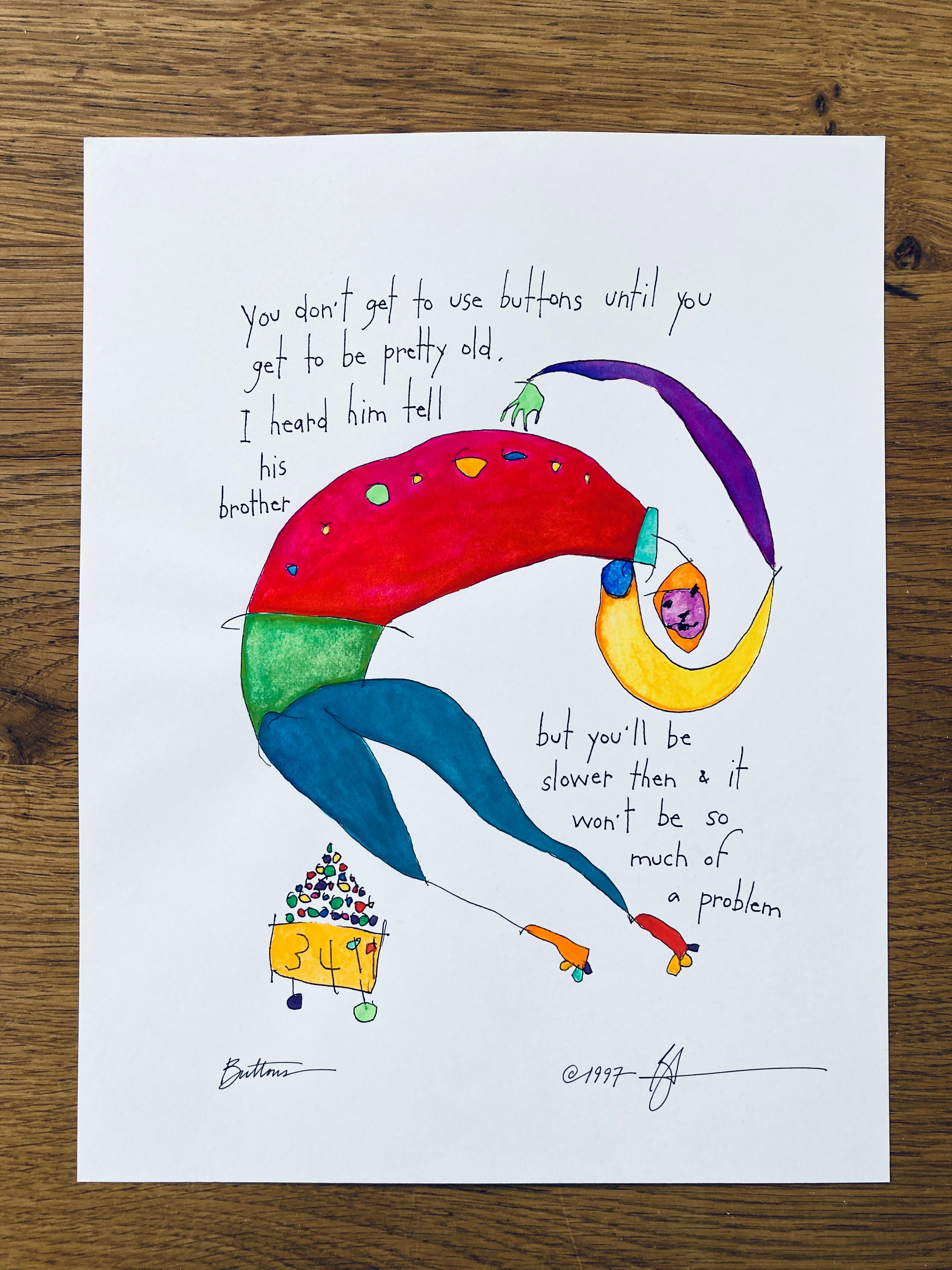 original watercolor: buttons