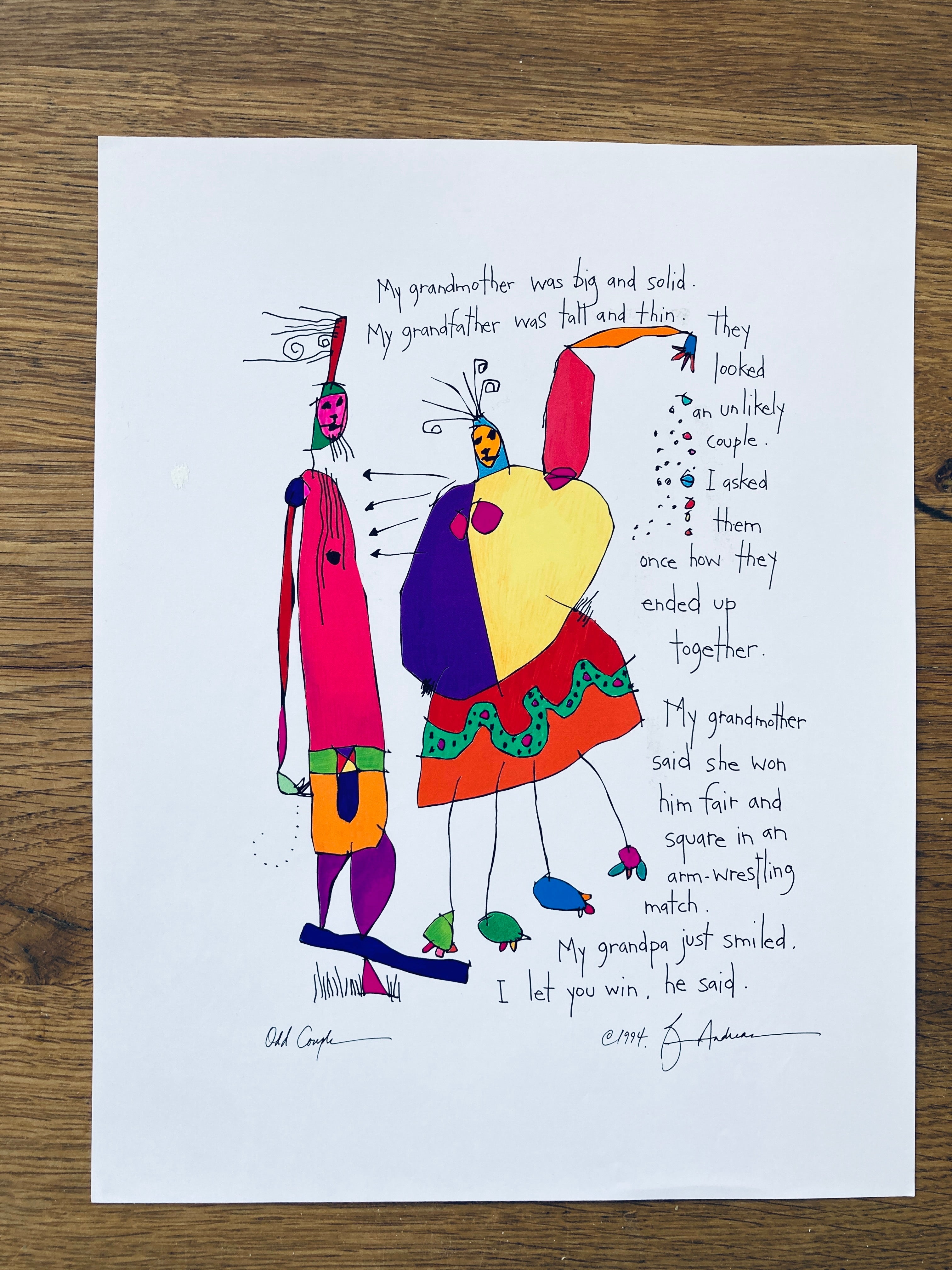 original watercolor: odd couple