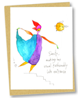 greeting card: fashionably late