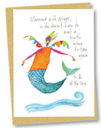 flat card: mermaid with wings