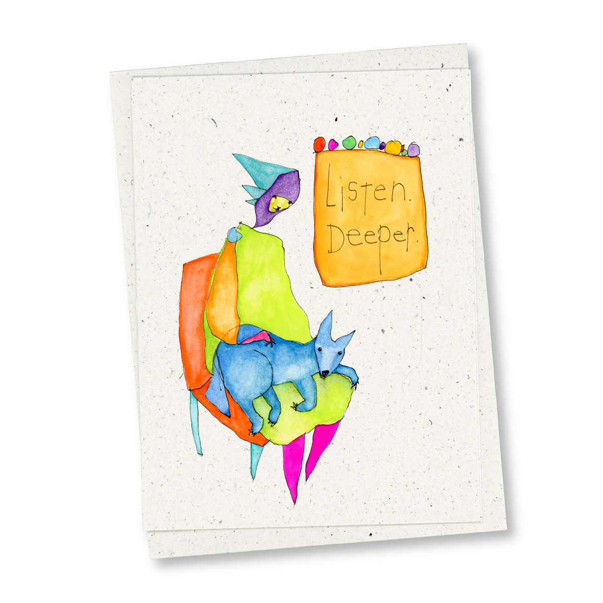 greeting card: quiet invitation, dog