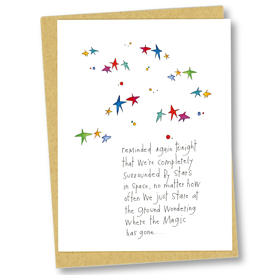 greeting card: reminded by stars