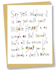 greeting card: say yes