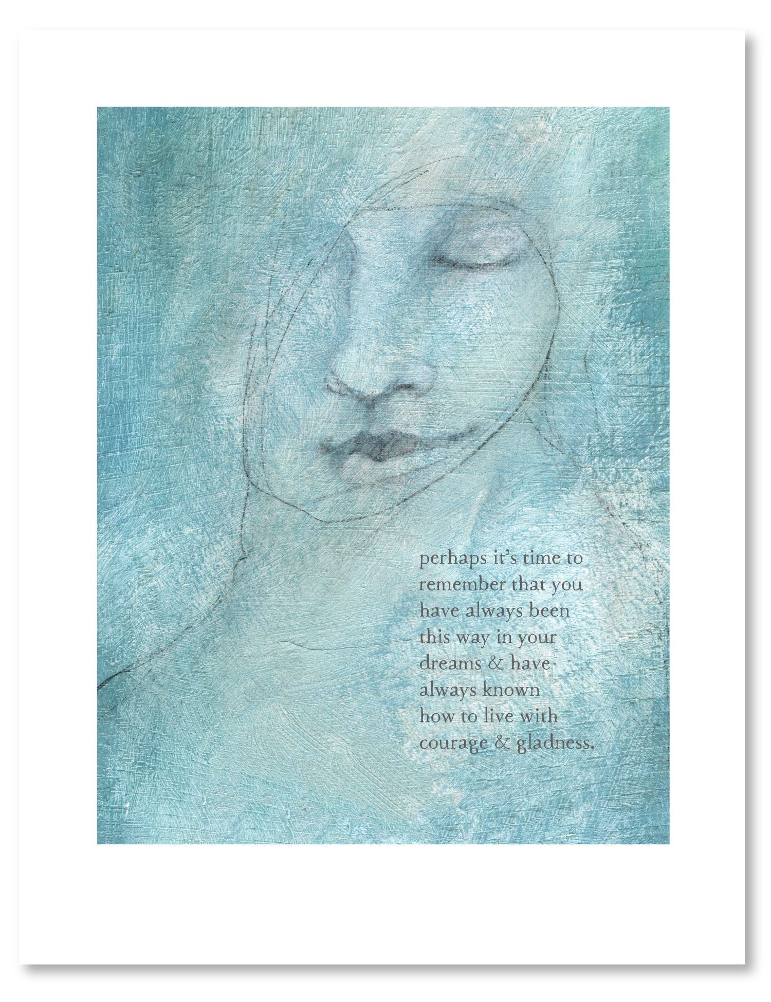 bird & brush: courage & gladness art print