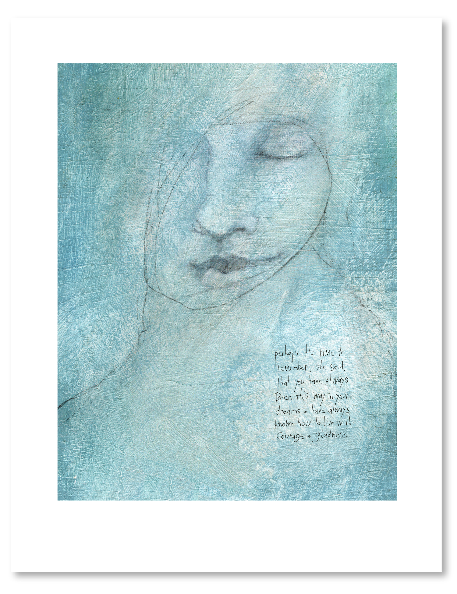 bird & brush: courage & gladness art print