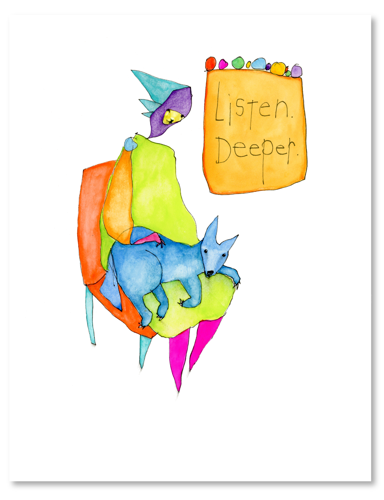 quiet invitation (dog) art print