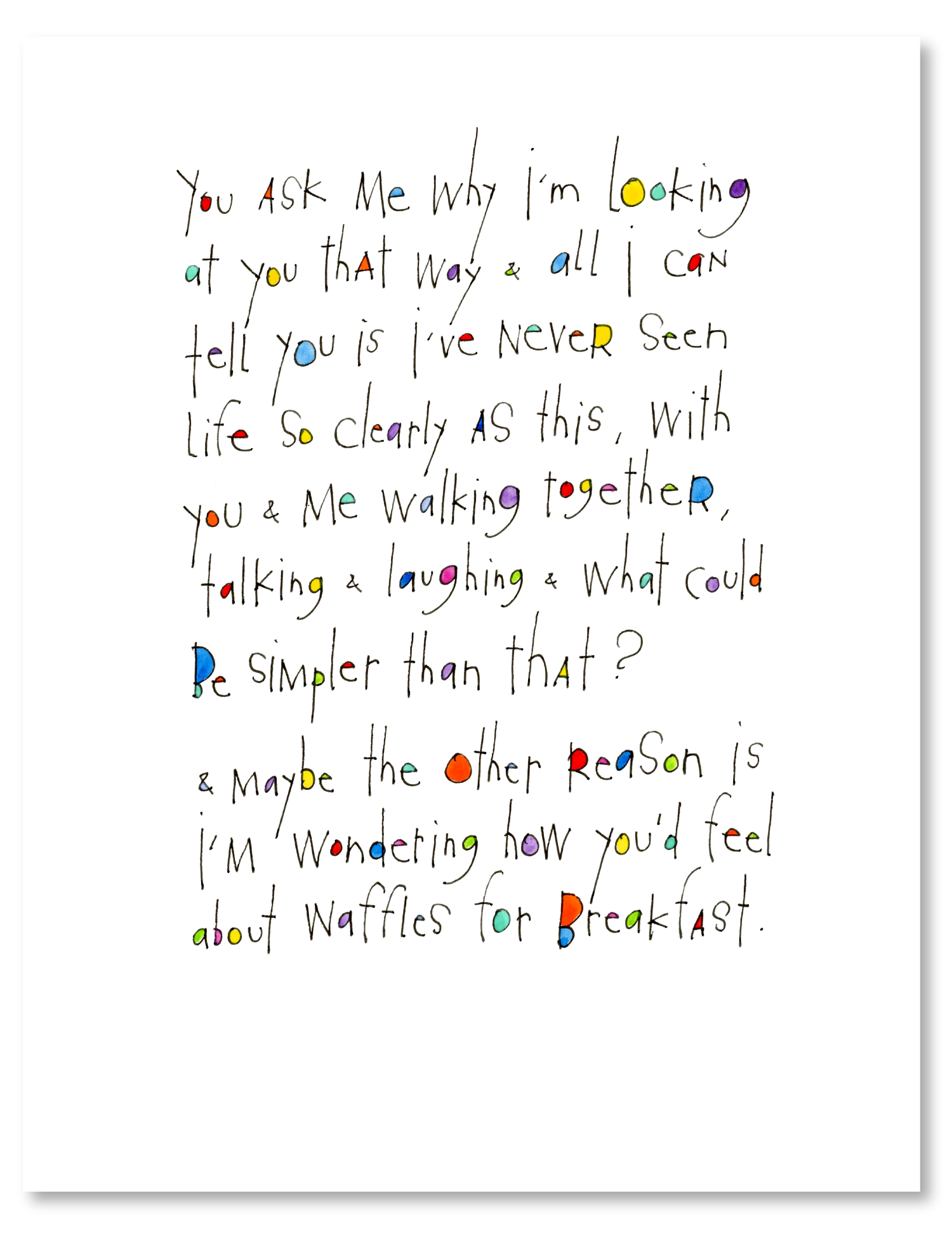 love & waffles art print