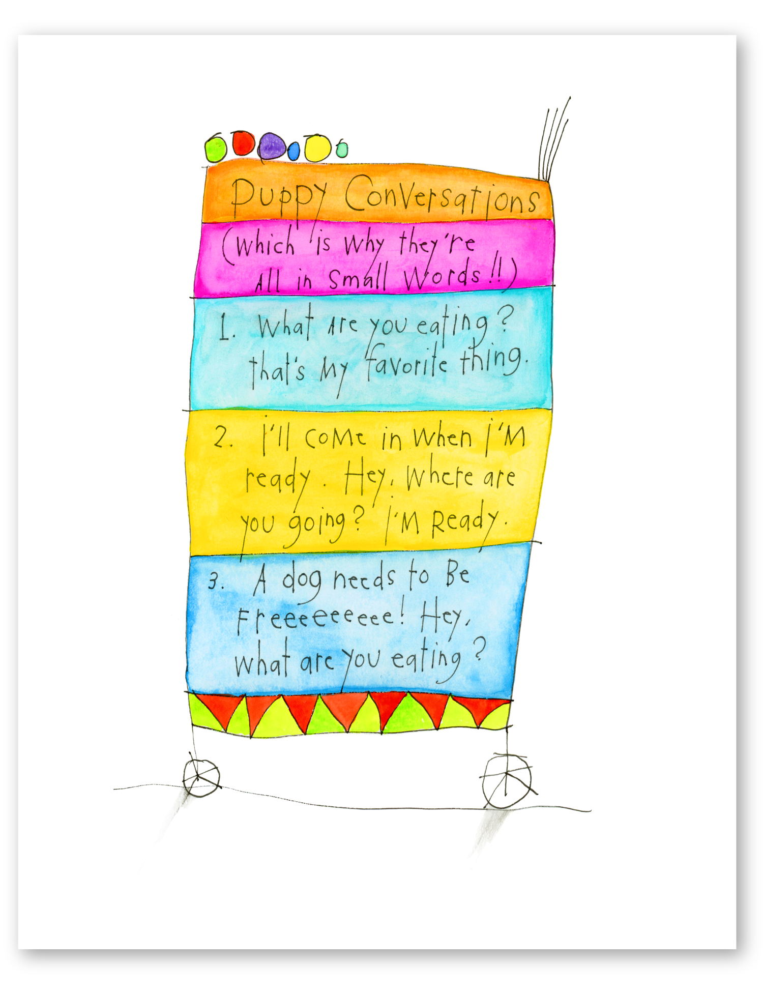 puppy conversations art print