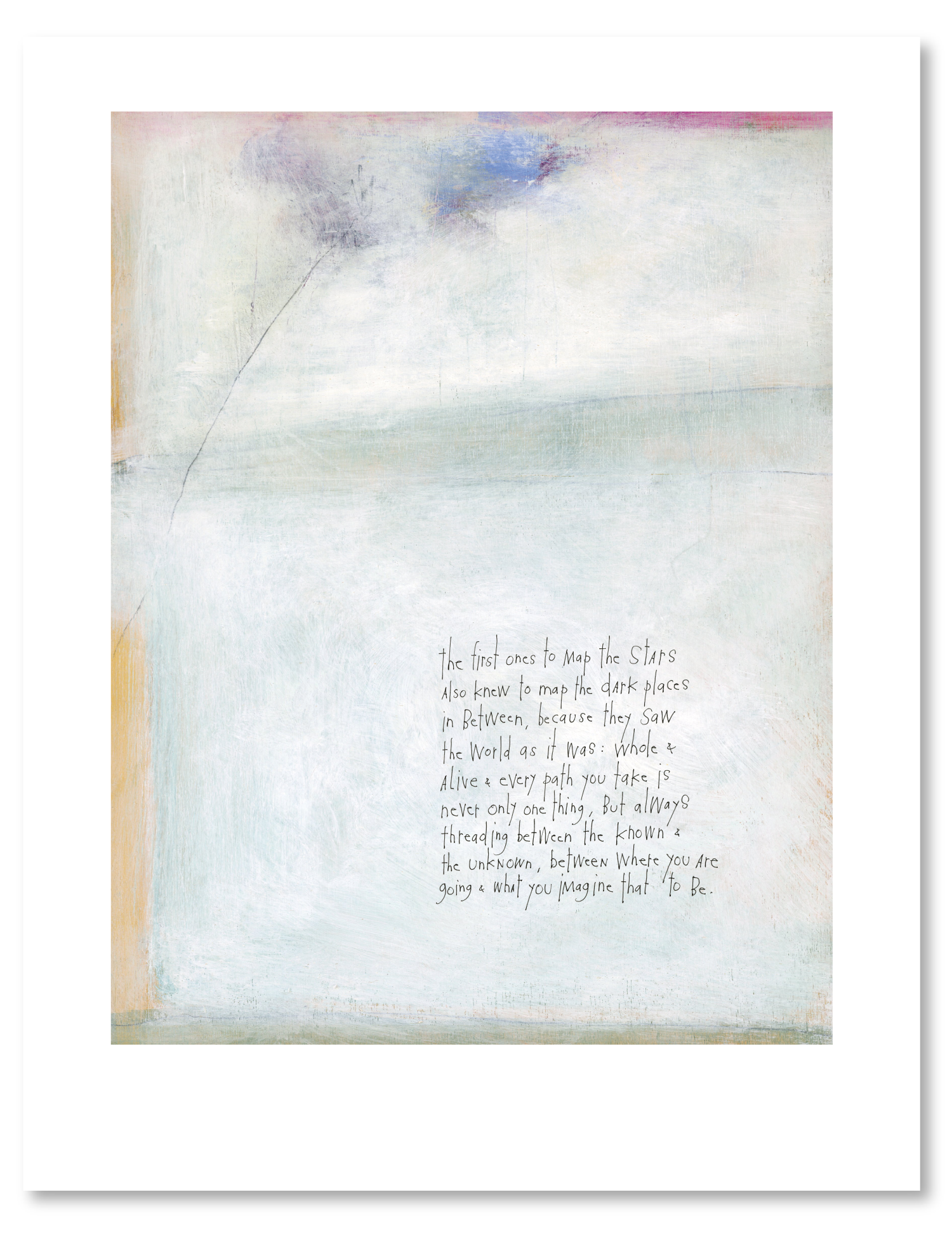 bird & brush: in between art print