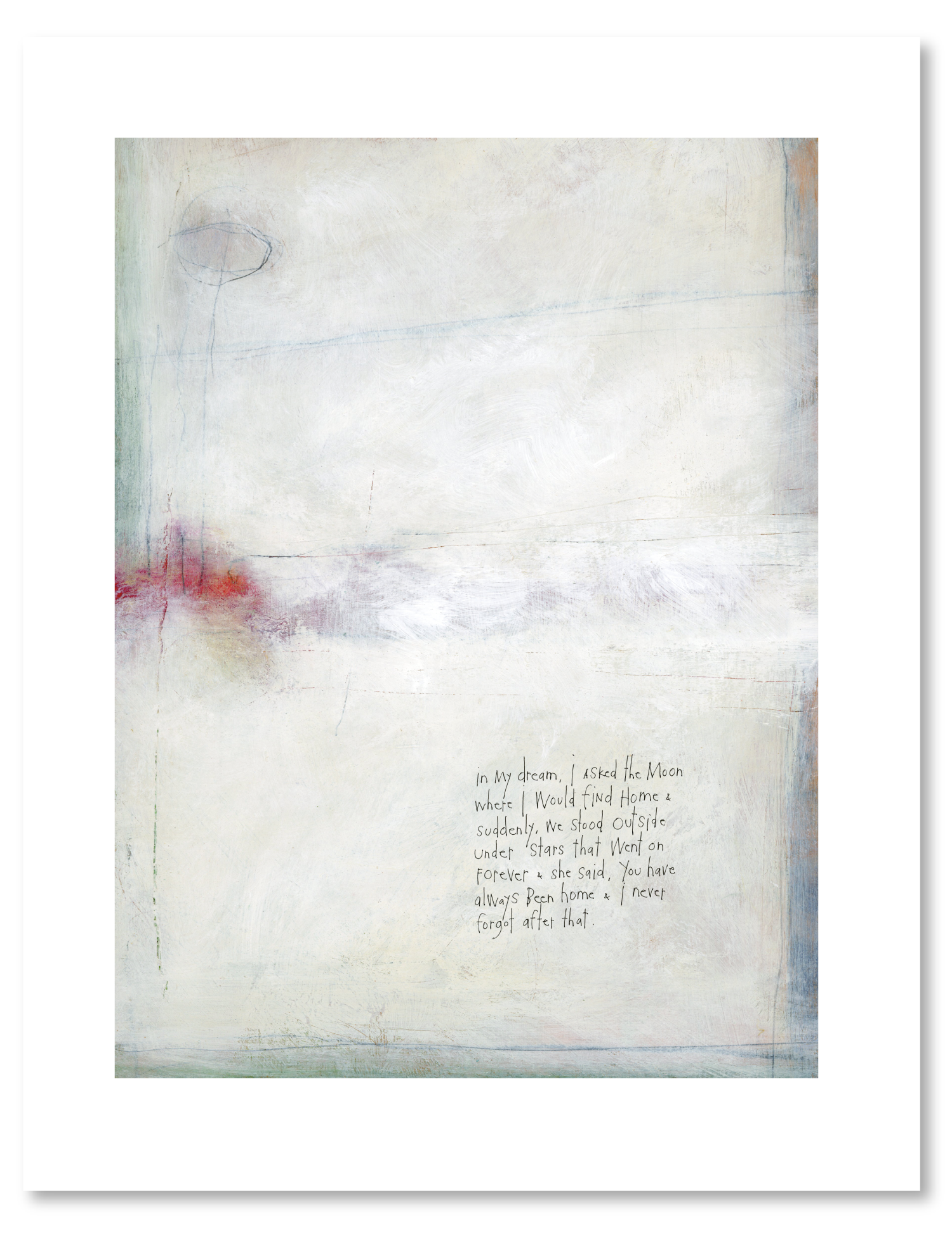 bird & brush: under stars (moon) art print