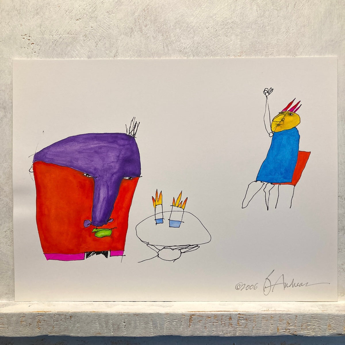 original watercolor: 'waiter'