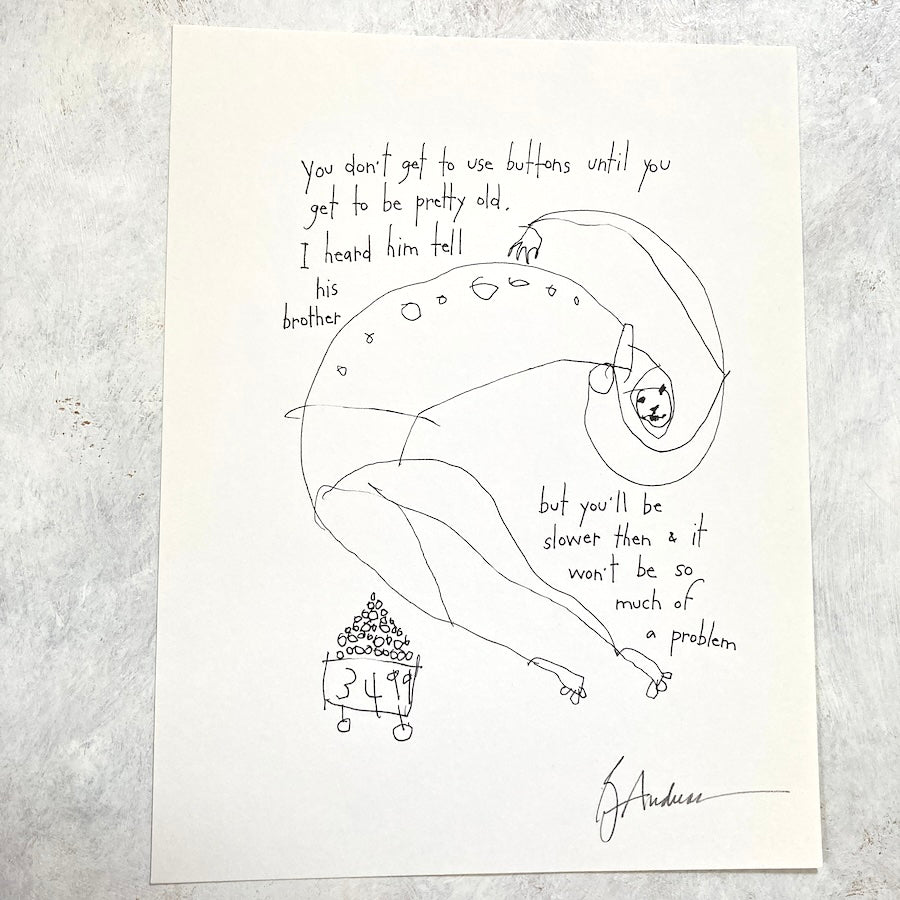 original pen & ink:  'buttons'