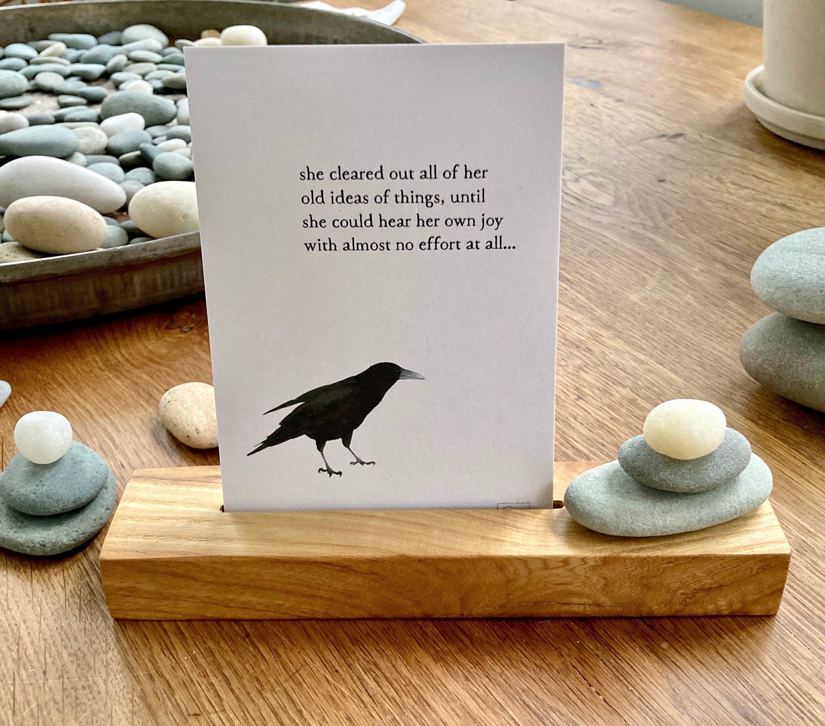 repurposed wood card holder: crow stories 2