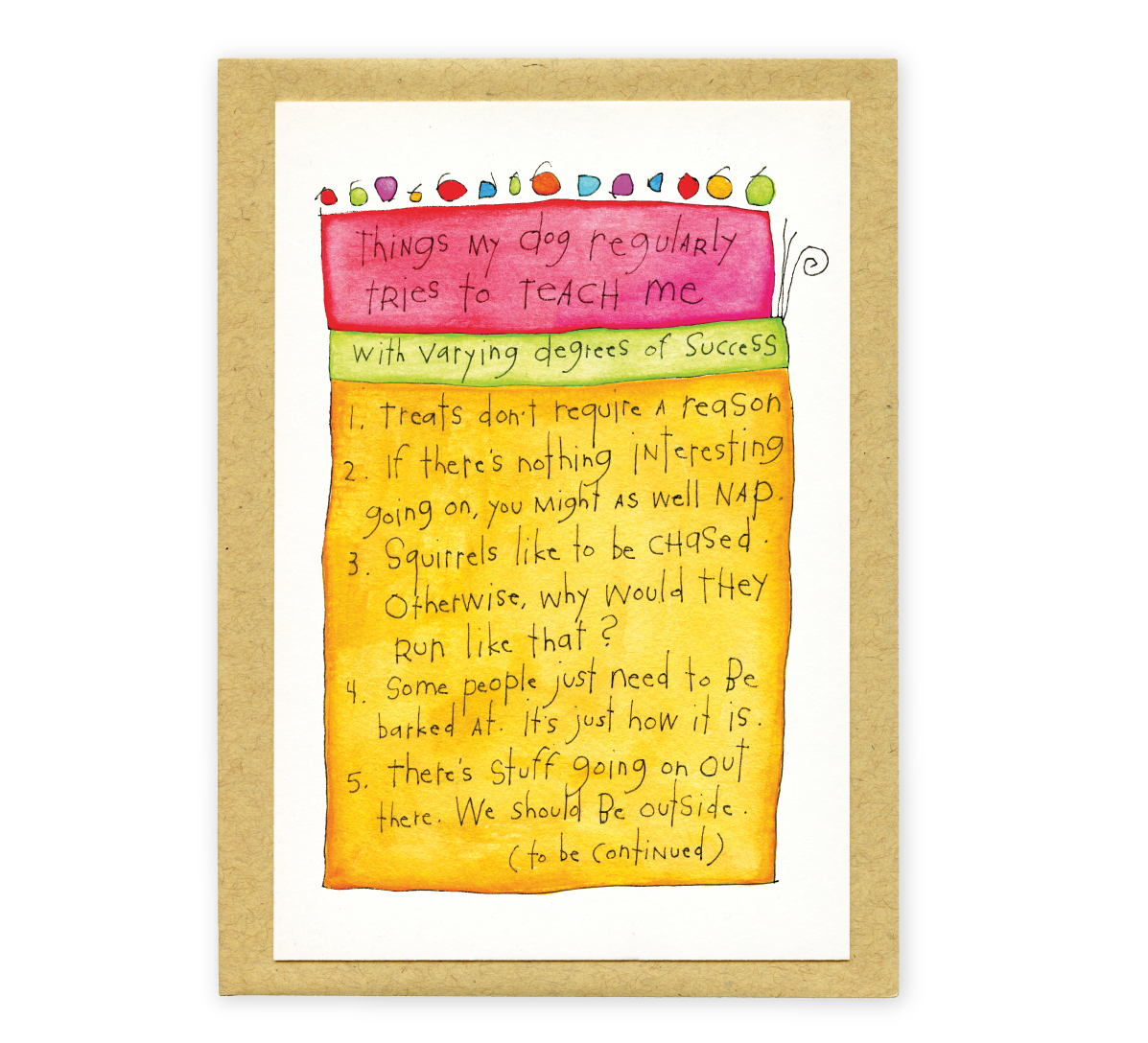 flat card: dog lessons