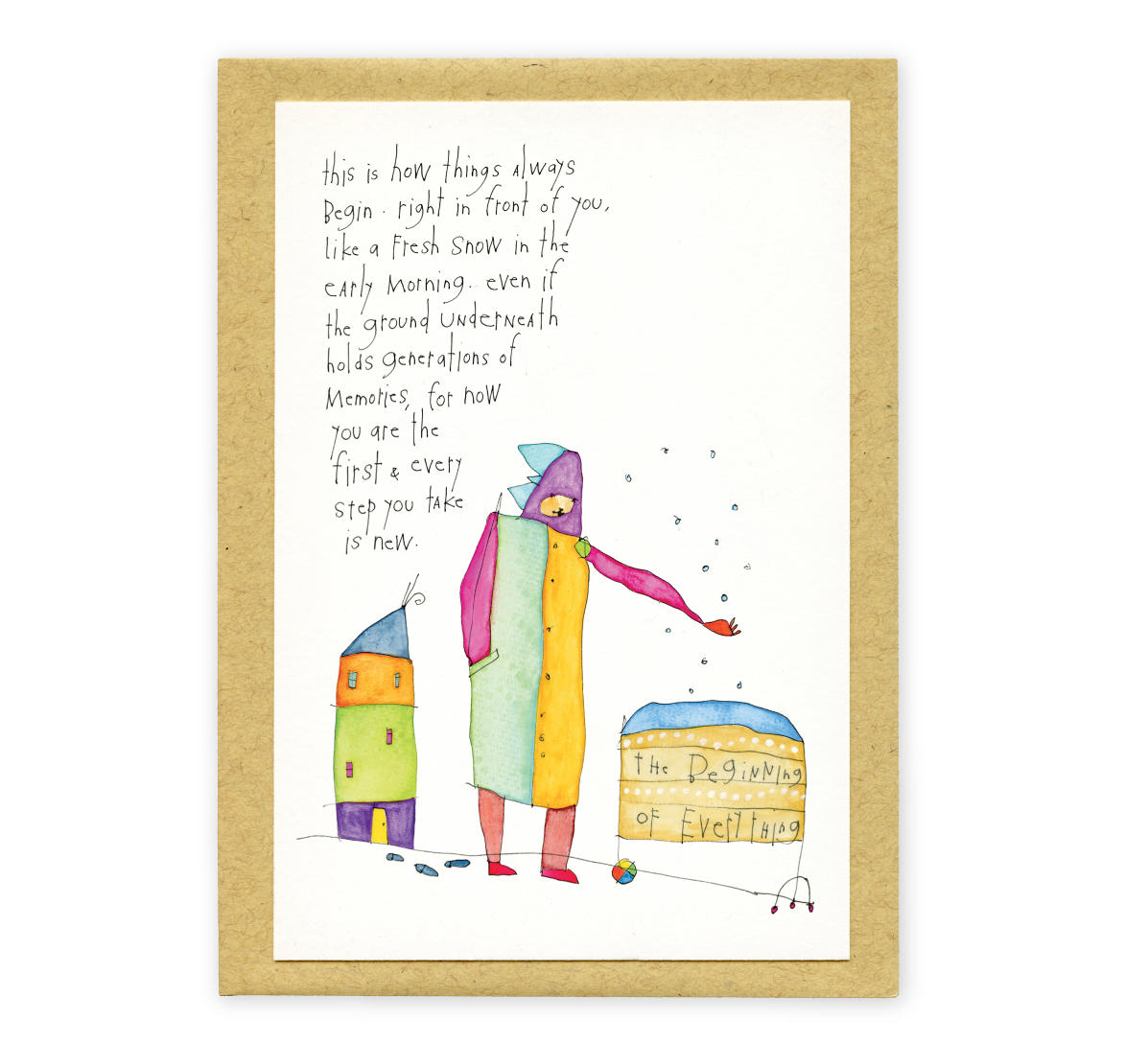 flat card card: fresh snow