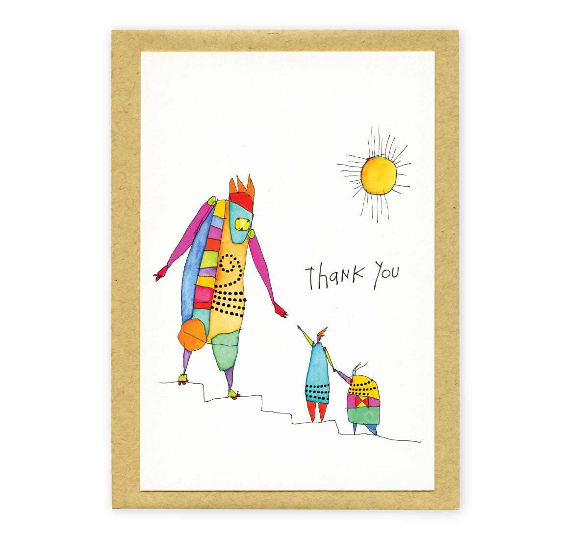 flat card: thank you