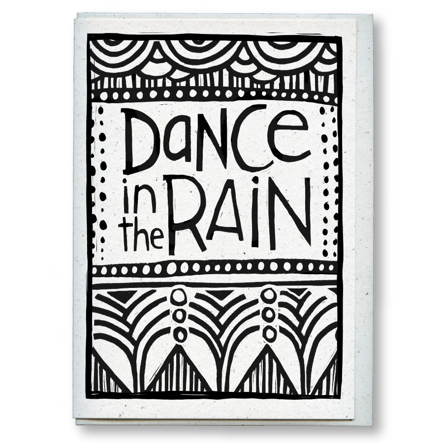 greeting card: dance in the rain
