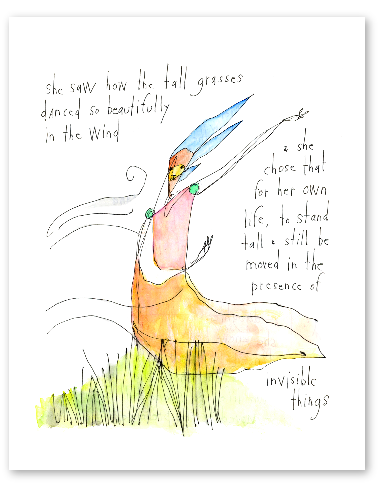 daughter of tall grasses art print