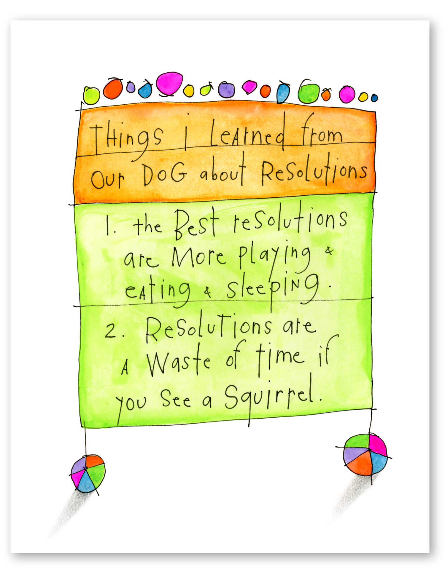 dog resolutions art print