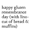 linocut: gluten remembrance day art print