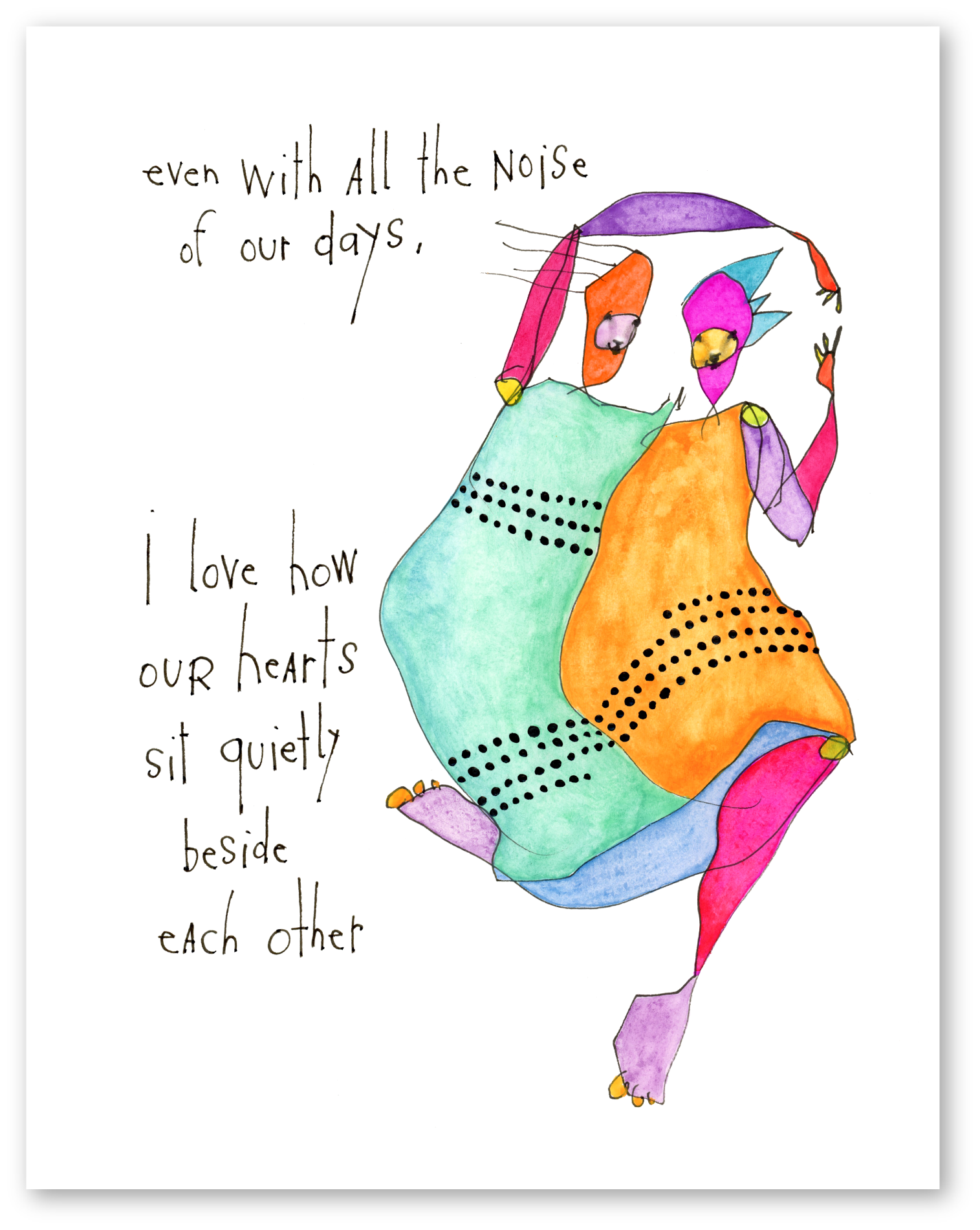 quiet hearts art print