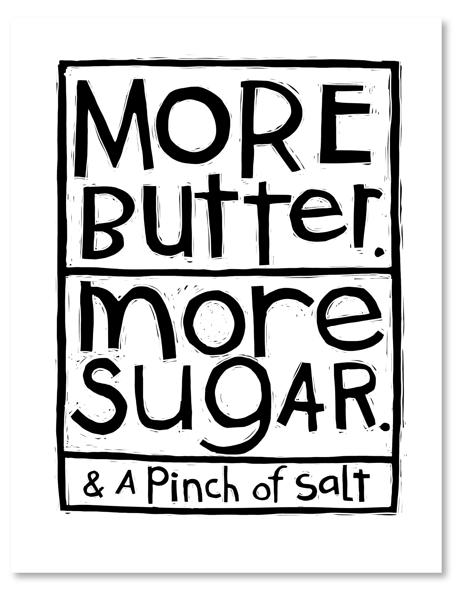 linocut: rule of thumb art print