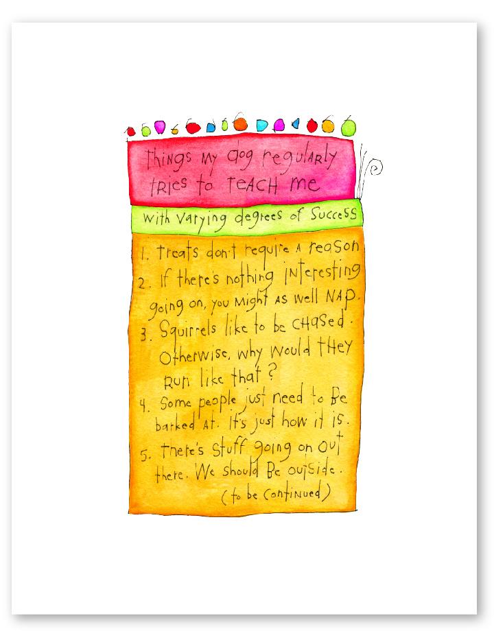 dog lessons art print