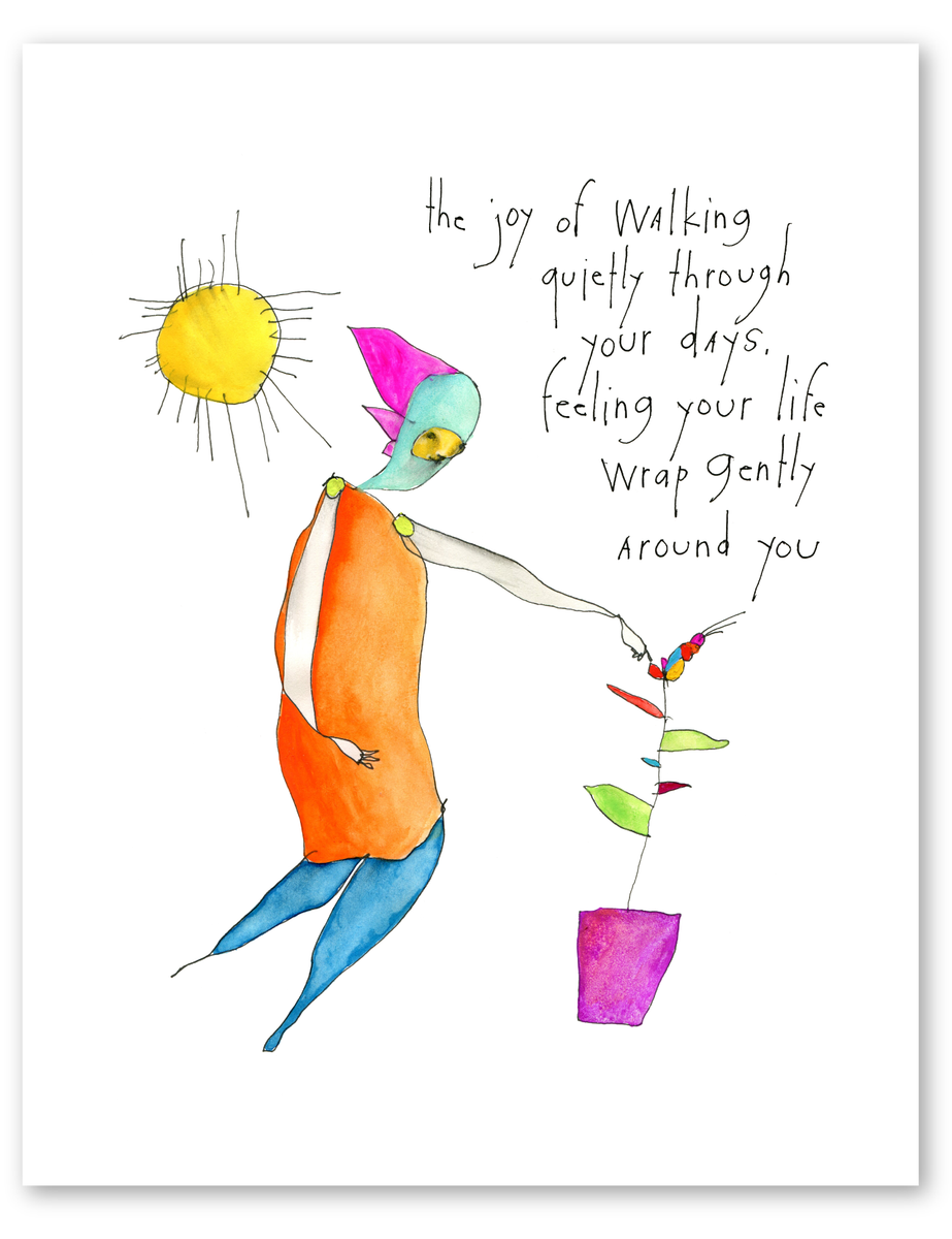 Walking Down to Happiness アートプリント joy walk art print – flying edna