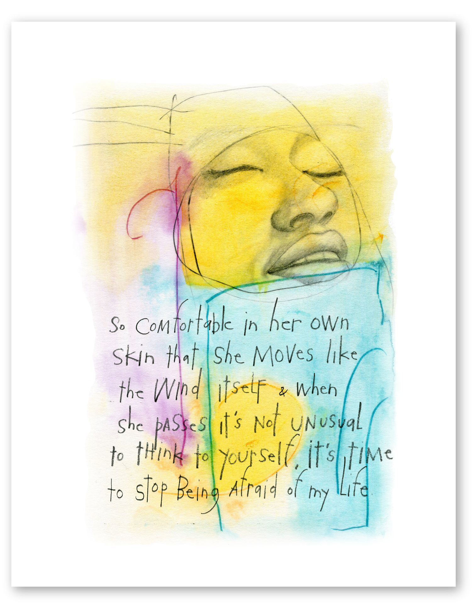 the wind itself (ink) art print