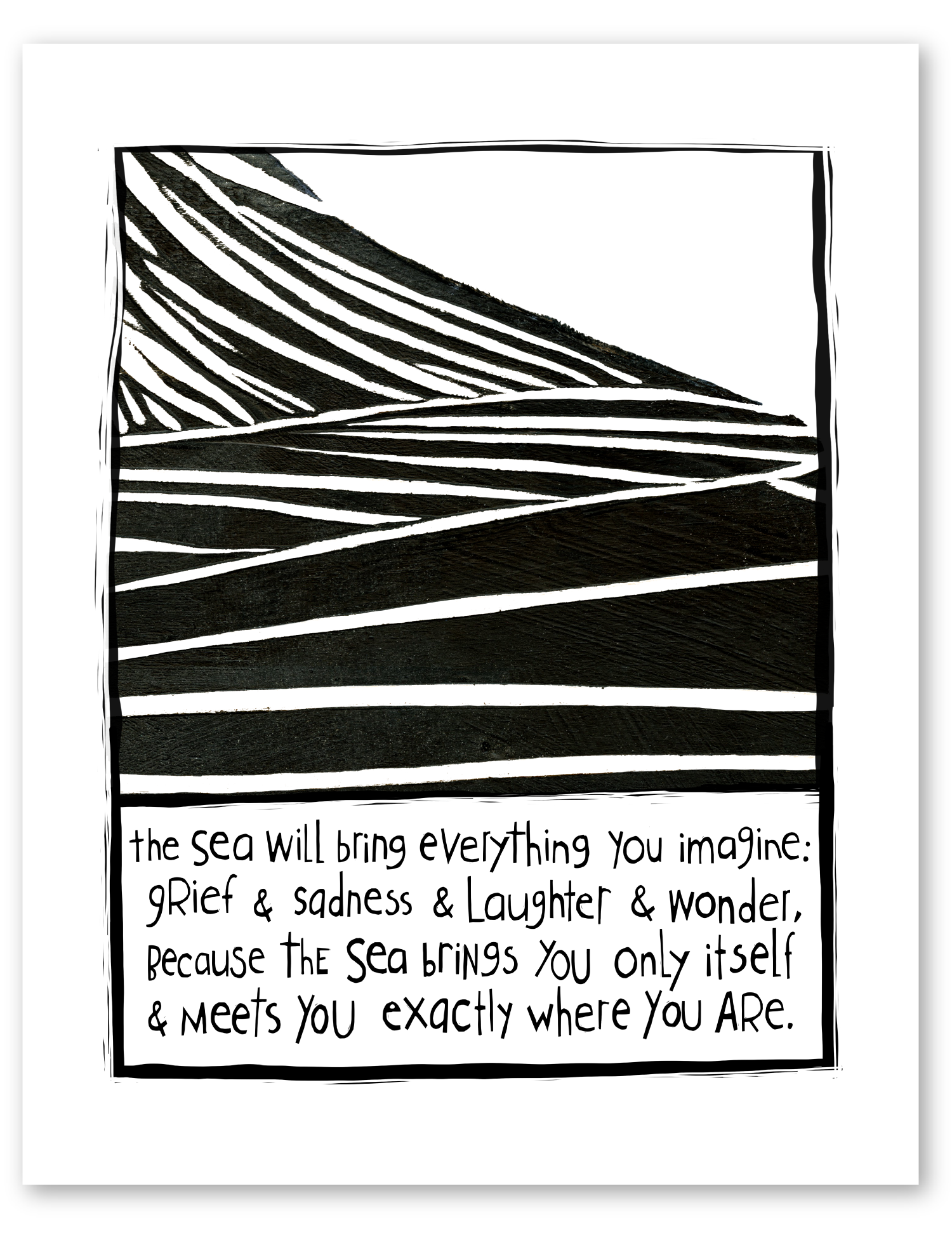 woodcut: only itself art print