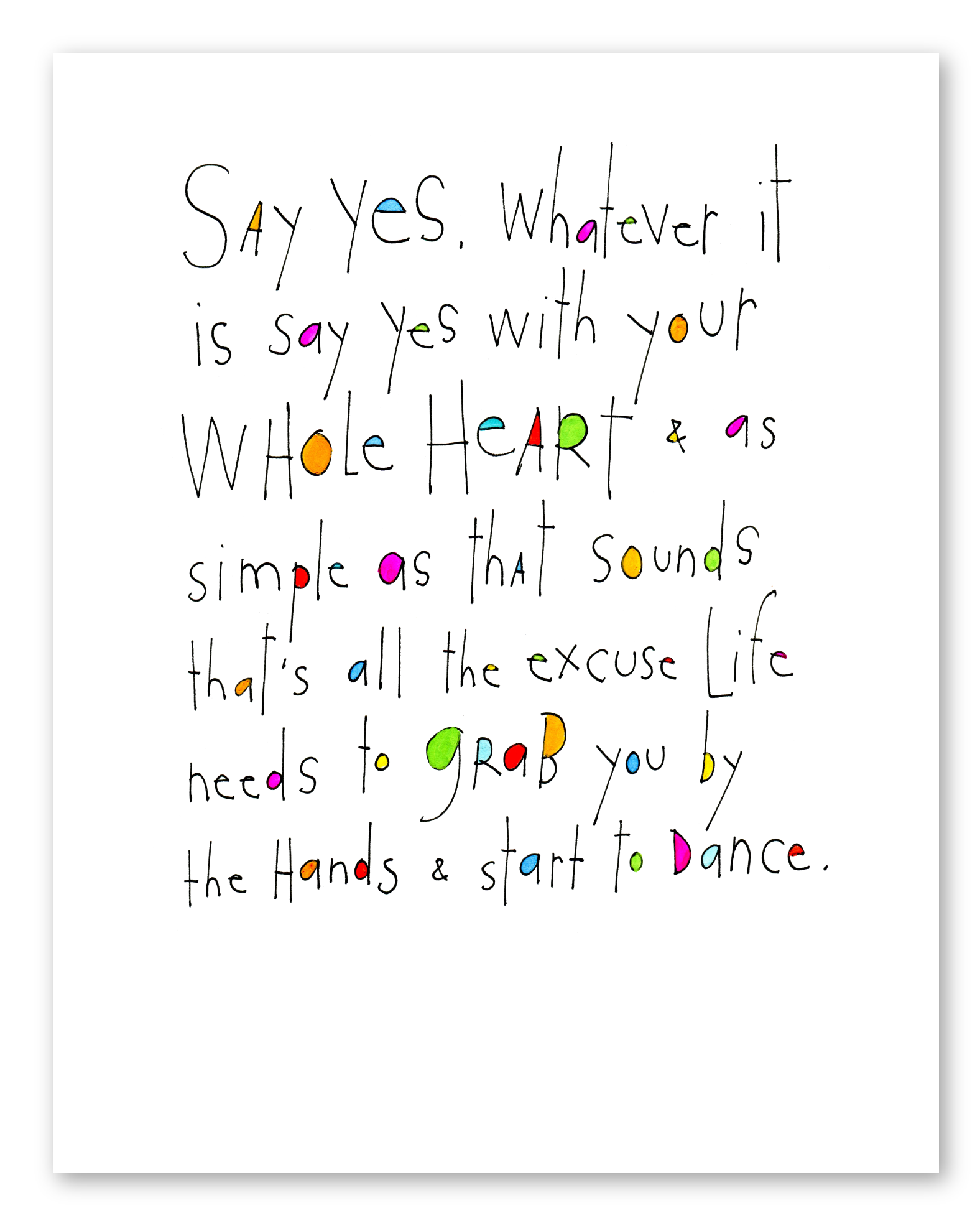 say yes art print
