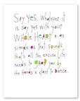 say yes art print