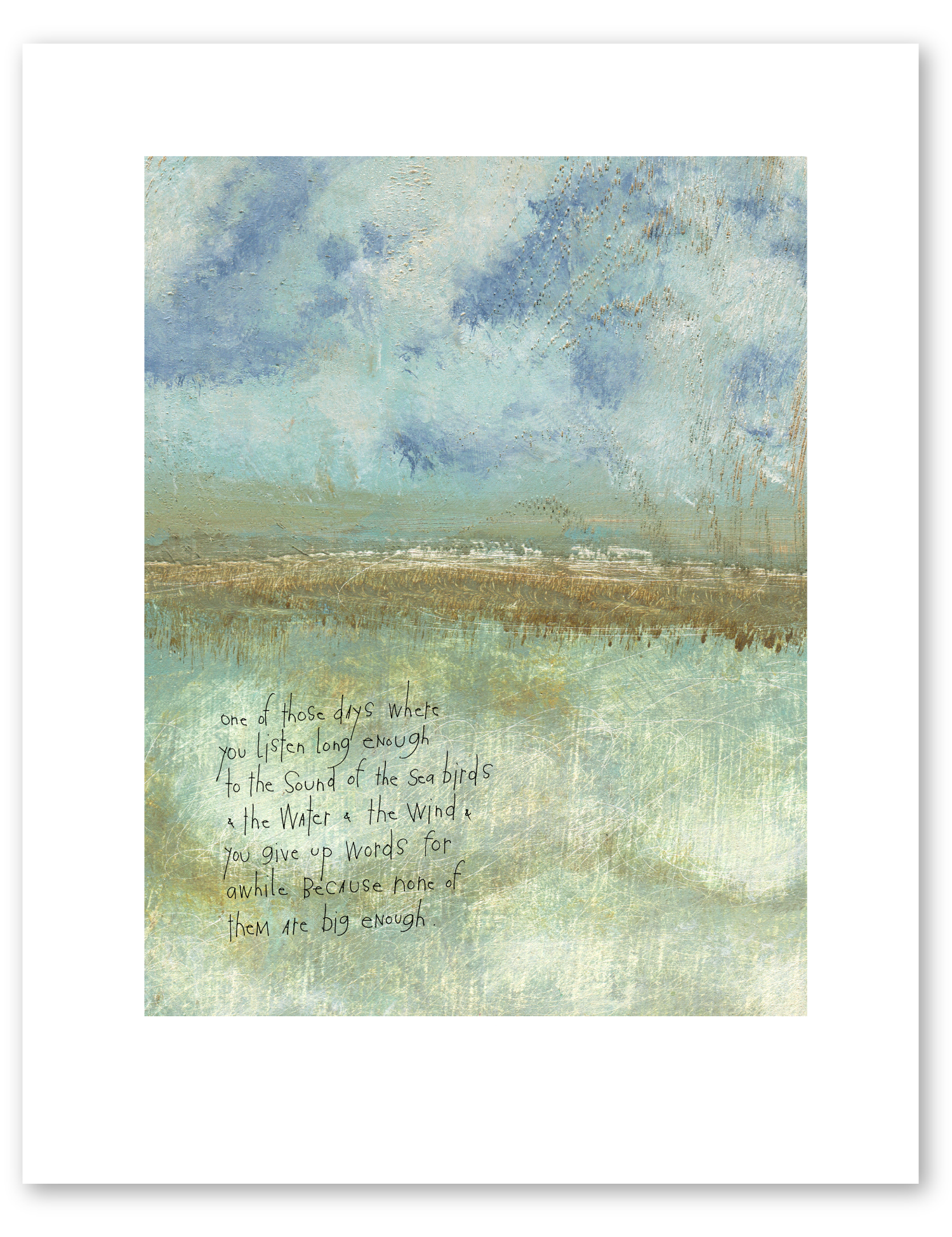 bird & brush: listen long art print