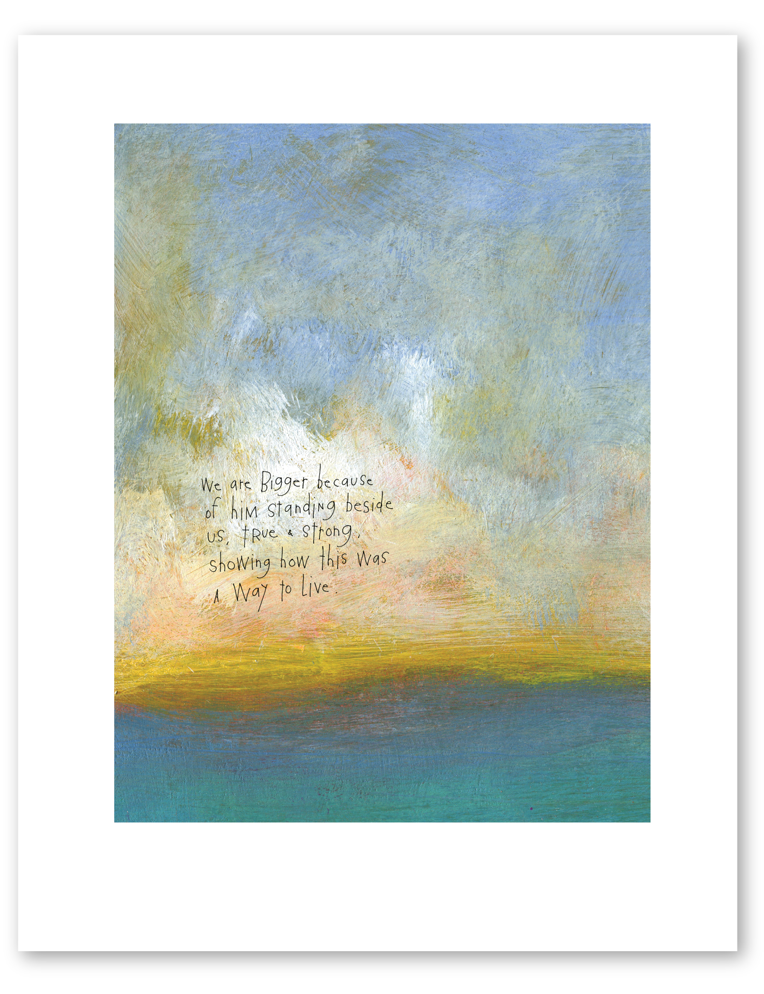 bird & brush: true & strong art print