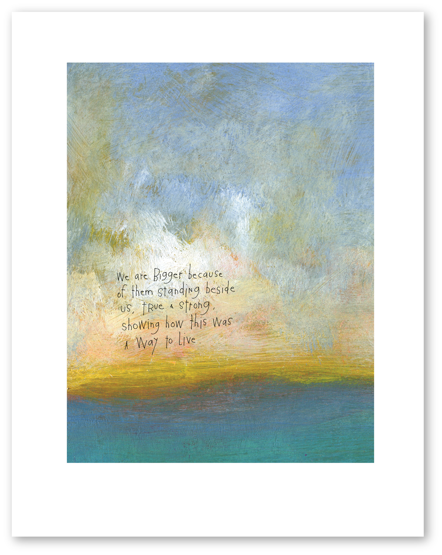 bird & brush: true & strong art print