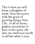 international daughter of earth print