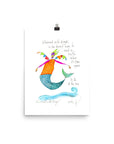 international mermaid with wings print