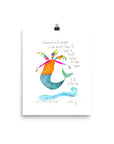 international mermaid with wings print