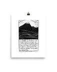 international daughter of mountains linocut print
