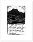 linocut: daughter of mountains art print