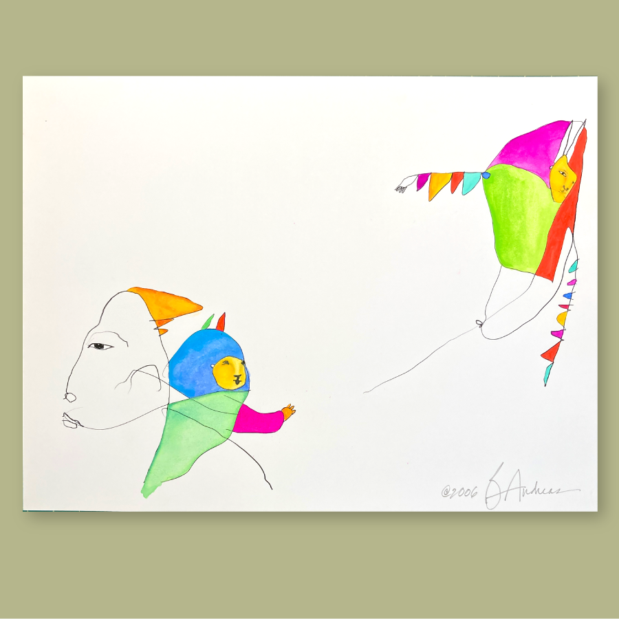 original watercolor: &#39;angel kite&#39;