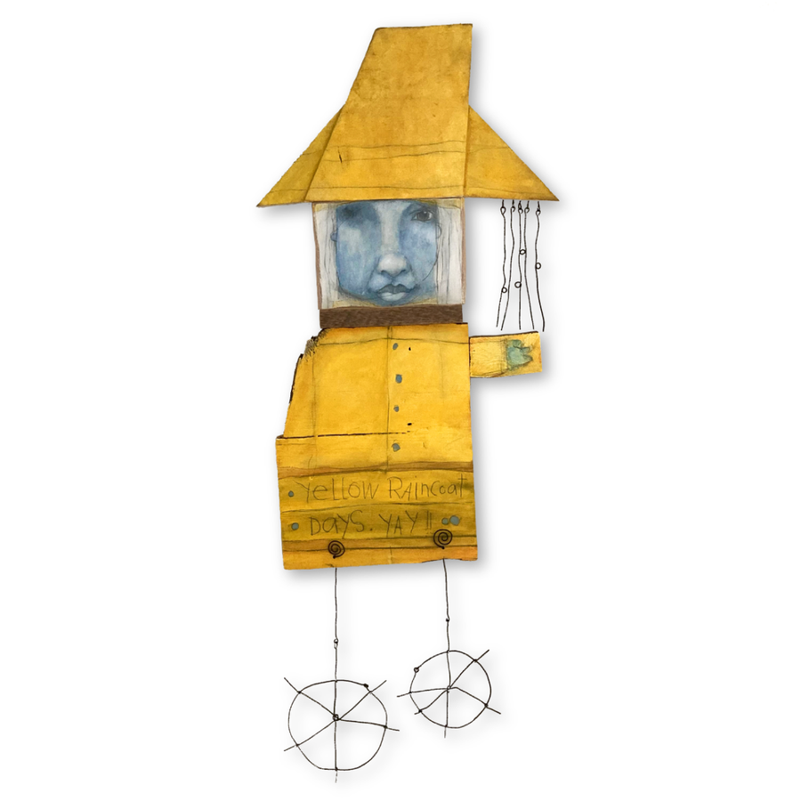 hat with wheels story keeper: yellow raincoat
