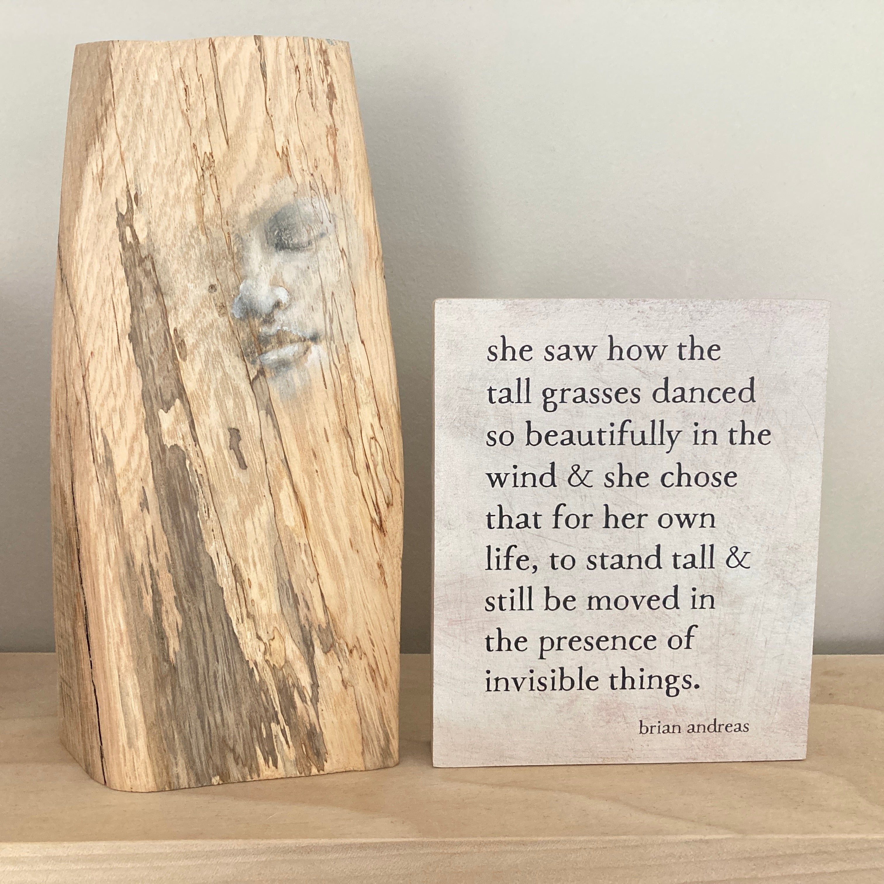 woman in striated oak