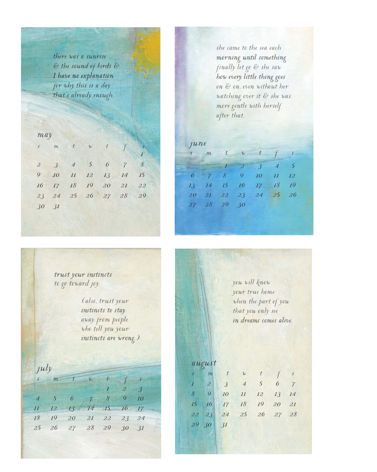 2027 bird &amp; brush desk calendar