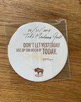 original pen & ink drawings on a coaster: the wind blows through