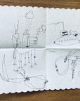 original pen & ink drawings on placemat