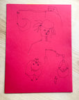 original pen & ink: sketches on folder
